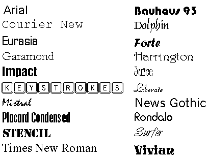 Typefaces